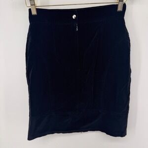 VTG Black Velvet Pencil Skirt High Waist Bodycon Streetwear Indie Goth Sz 3 USA